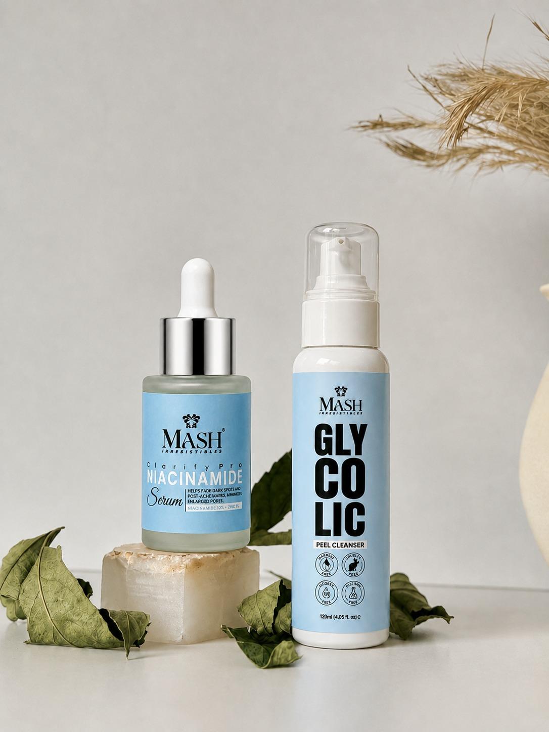 MASH Glycolic Peel Cleanser and Clarifying Niacinamide Serum