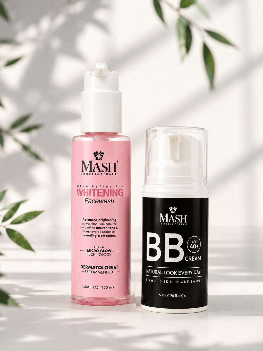 MASH Glow Refine Facewash and BB Cream ingredients and directions
