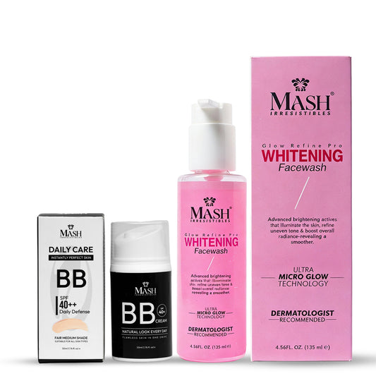Glow Refine Pro Whitening Facewash & BB Cream - SPF 40++