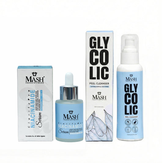 Glycolic Peel Cleanser & Clarifying Niacinamide Serum Bundle